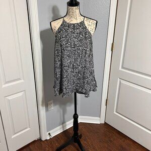 Decree black and white patterned strappy tank top